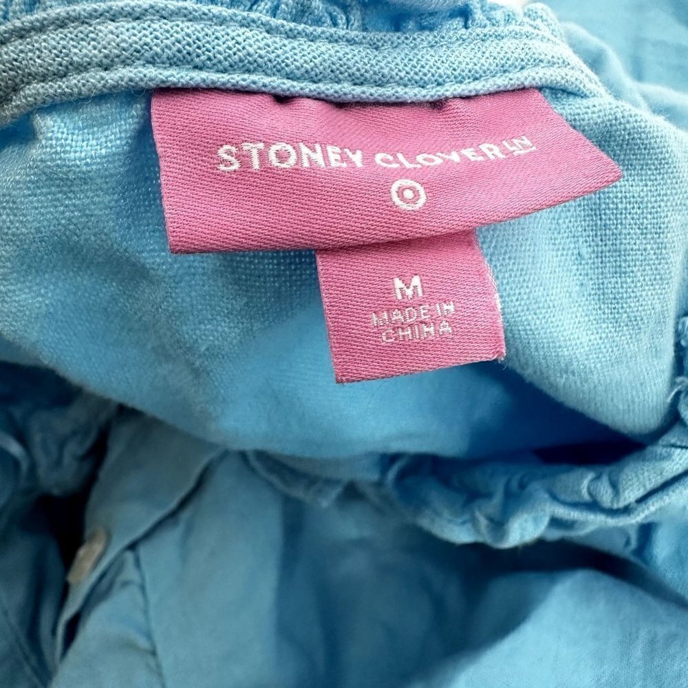 * Stoney Clover Lane x Target Blue Ruffle Puff Sleeve Button Front Dress Size M - Picture 7 of 11